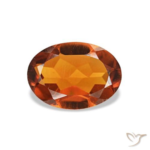 Citrino naranja natural de 0,73 ct, corte óvalo, VVS-VS