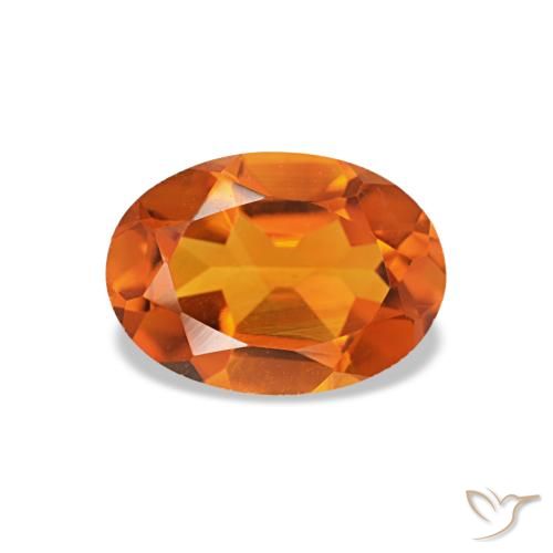 Citrino naranja natural de 0,71 ct, corte óvalo, VVS-VS