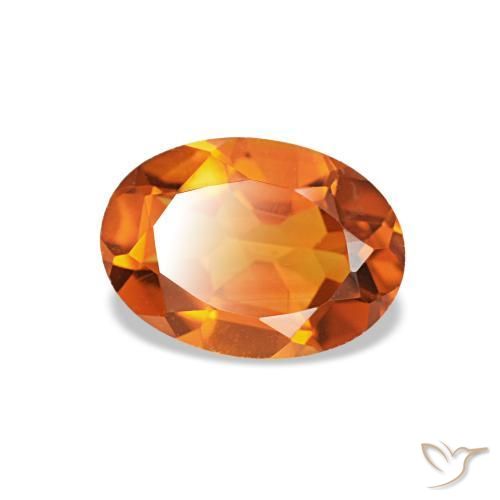 Citrino naranja natural de 0,71 ct, corte óvalo, VVS-VS