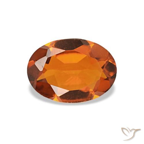 Citrino naranja natural de 0,66 ct, corte óvalo, VVS-VS