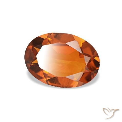 Citrino naranja natural de 0,66 ct, corte óvalo, VVS-VS