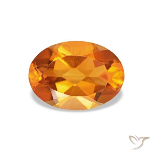Citrino naranja de 0,73 ct, ovalado, VVS-VS