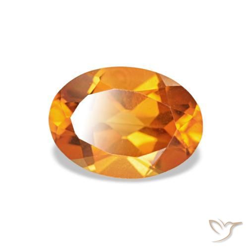 Citrino naranja natural de 0,73 ct, corte óvalo, VVS-VS