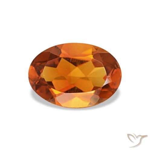 Citrino naranja natural de 0,63 ct, corte óvalo, VVS-VS