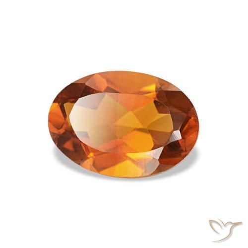 Citrino naranja natural de 0,63 ct, corte óvalo, VVS-VS