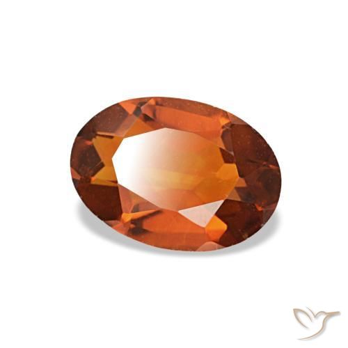 Citrino naranja natural de 0,58 ct, corte óvalo, VVS-VS