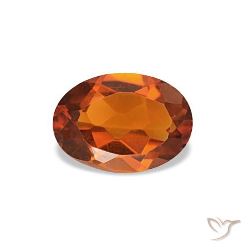 Citrino naranja natural de 0,60 ct, corte óvalo, VVS-VS
