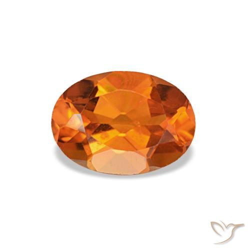 Citrino naranja de 0,80 ct, ovalado, VVS-VS