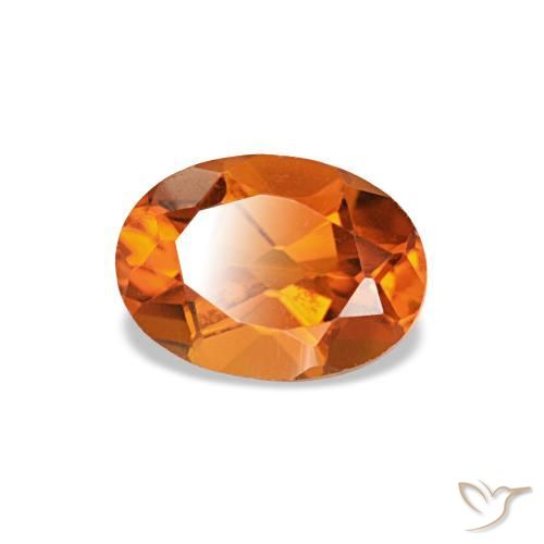Citrino naranja natural de 0,80 ct, corte óvalo, VVS-VS
