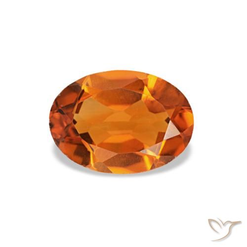 Citrino naranja de 0,70 ct, ovalado, VVS-VS
