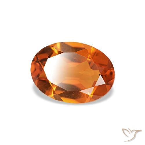 Citrino naranja natural de 0,70 ct, corte óvalo, VVS-VS