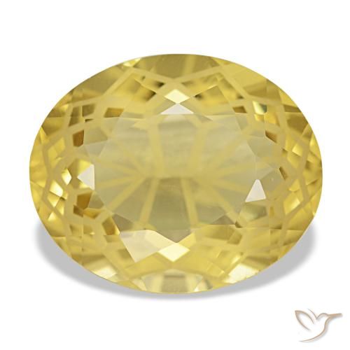 Citrino amarillo natural de 5,90 ct, corte óvalo, VVS