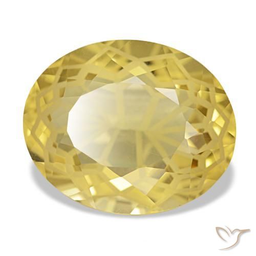 Citrino amarillo natural de 5,90 ct, corte óvalo, VVS