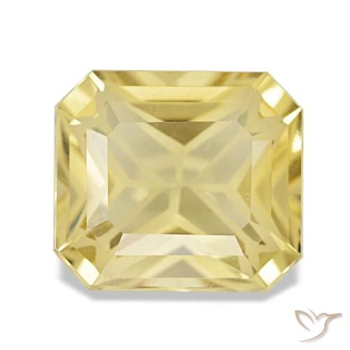 Citrino amarillo de 3,23 ct, corte esmeralda, VVS