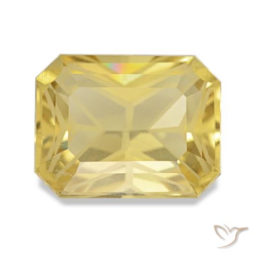 Citrino amarillo de 3,56 ct, corte esmeralda, VVS