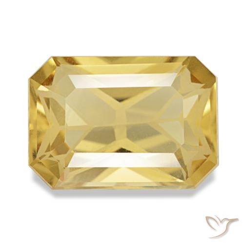 Citrino amarillo de 3,50 ct, corte esmeralda, VVS
