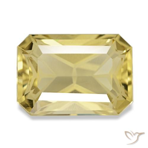 Citrino amarillo de 5,62 ct, corte esmeralda, VVS