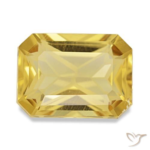 Citrino amarillo de 4,59 ct, corte esmeralda, VS