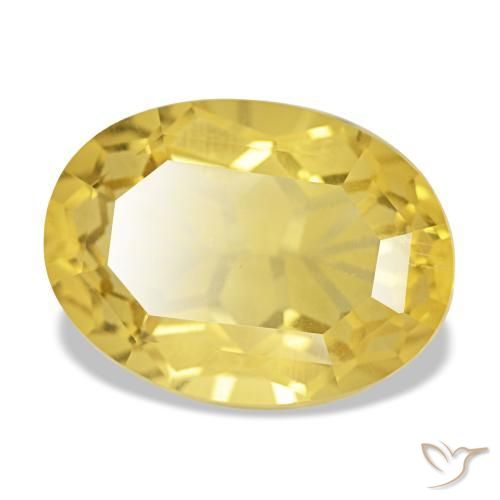 Citrino amarillo natural de 5,40 ct, corte óvalo, VVS