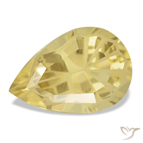 Citrino amarillo natural de 4,60 ct, en forma de pera, VS