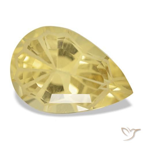 Citrino amarillo natural de 4,60 ct, en forma de pera, VS