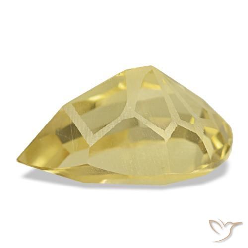 Citrino amarillo natural de 4,60 ct, en forma de pera, VS