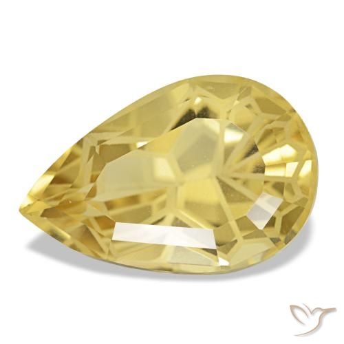 Citrino amarillo de 4,83 ct, en forma de pera, VS