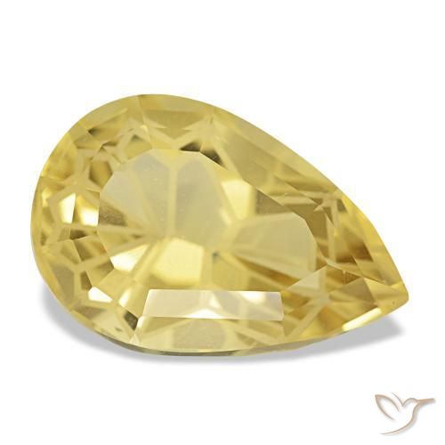 Citrino amarillo natural de 4,83 ct, en forma de pera, VS