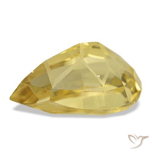 Citrino amarillo natural de 4,83 ct, en forma de pera, VS