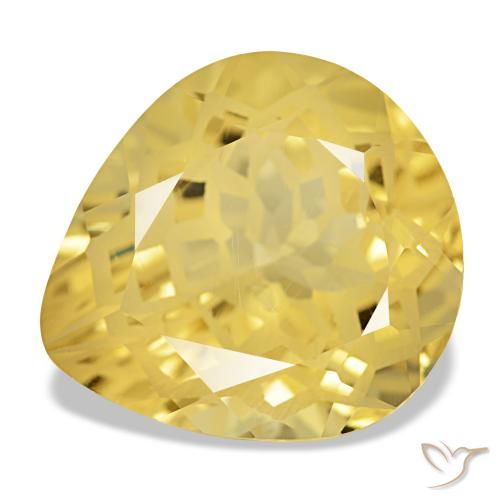 Citrino amarillo natural de 11,59 ct, en forma de pera, VVS-VS