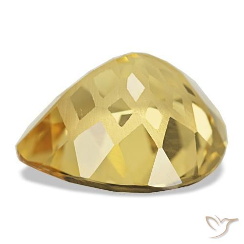 Citrino amarillo natural de 11,59 ct, en forma de pera, VVS-VS