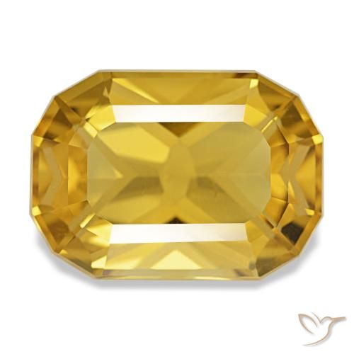 Citrino dorado de 10,70 ct, cojín, VS