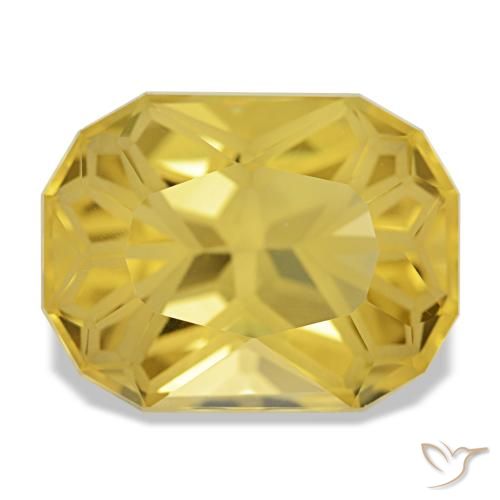Citrino amarillo natural de 12,35 ct, corte cojín, VVS-VS