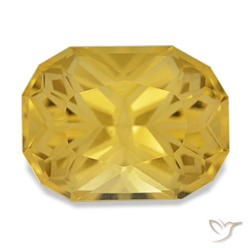 Citrino amarillo de 12,45 ct, cojín, VVS-VS