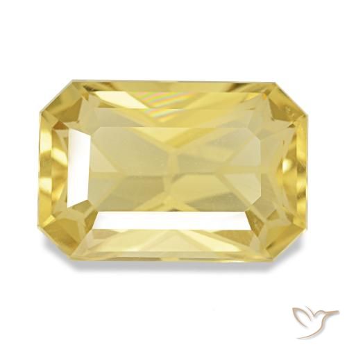 Citrino amarillo natural de 3,88 ct, corte esmeralda, VVS-VS
