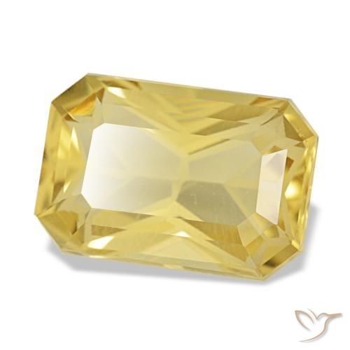 Citrino amarillo natural de 3,88 ct, corte esmeralda, VVS-VS
