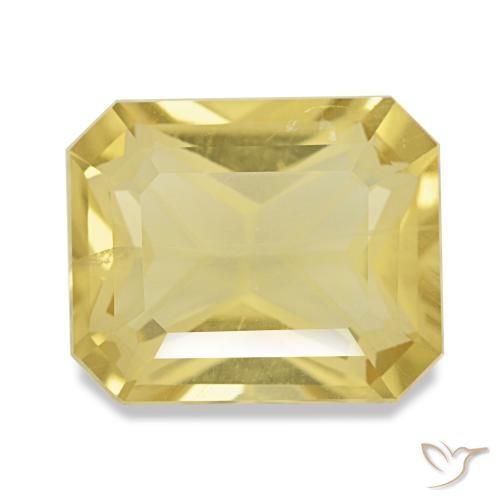 Citrino amarillo natural de 4,19 ct, corte esmeralda, VVS-VS