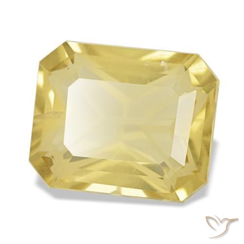 Citrino amarillo natural de 4,19 ct, corte esmeralda, VVS-VS