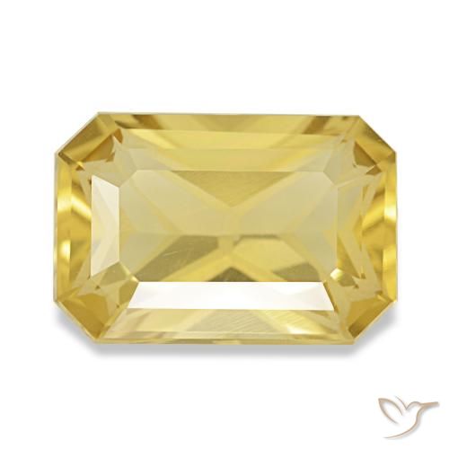 Citrino amarillo de 3,72 ct, corte esmeralda, VVS-VS