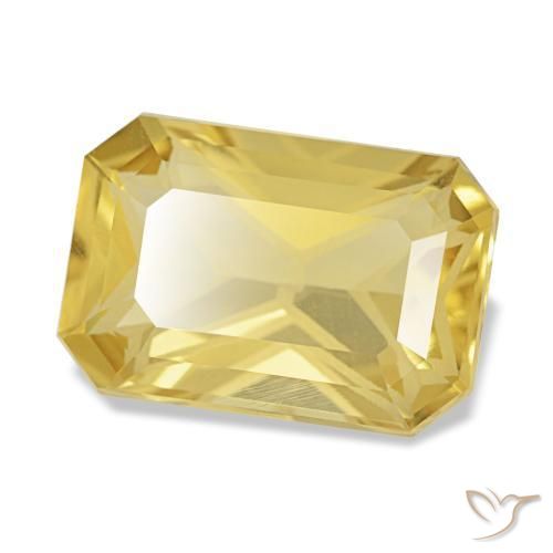 Citrino amarillo natural de 3,72 ct, corte esmeralda, VVS-VS