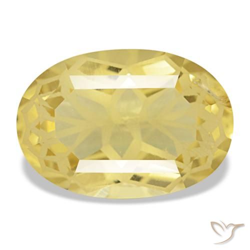 Citrino amarillo natural de 5,78 ct, corte óvalo, VS