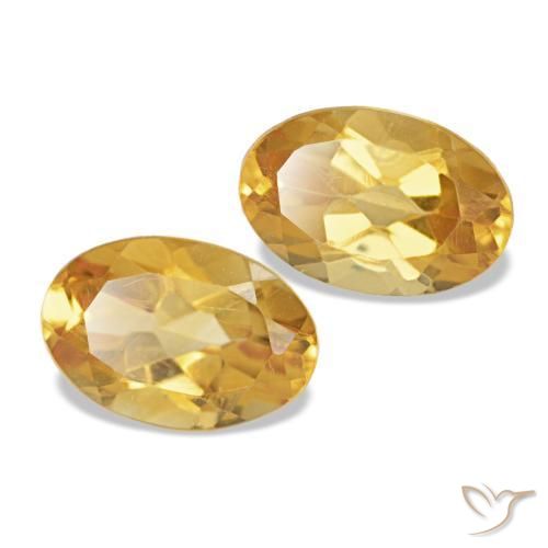 Gemas de citrino dorado natural de 0,81 ct, corte óvalo, VS