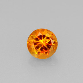 Clinohumita naranja natural de 0,64 ct, corte redondo, VS