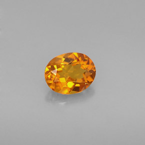 Clinohumita naranja natural de 0,54 ct, corte óvalo, VVS-VS