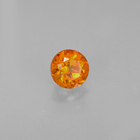 Clinohumita naranja natural de 0,43 ct, corte redondo, VS