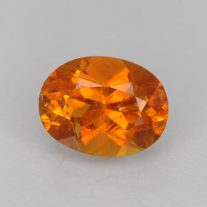 Clinohumita naranja natural de 1,43 ct, corte óvalo, VS-SI