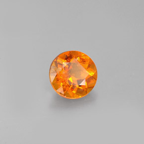 Clinohumita naranja natural de 0,77 ct, corte redondo, VS-SI