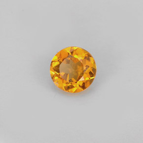 Clinohumita naranja natural de 0,59 ct, corte redondo, VS-SI