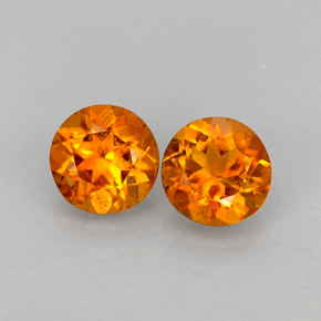 Gemas de clinohumita naranja natural de  ct, corte redondo, VS-SI