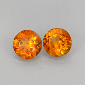 Gemas de clinohumita naranja natural de  ct, corte redondo, VS-SI